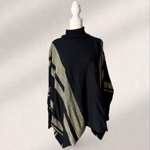 Alfani Black and Gold Cowl Neck Sweater